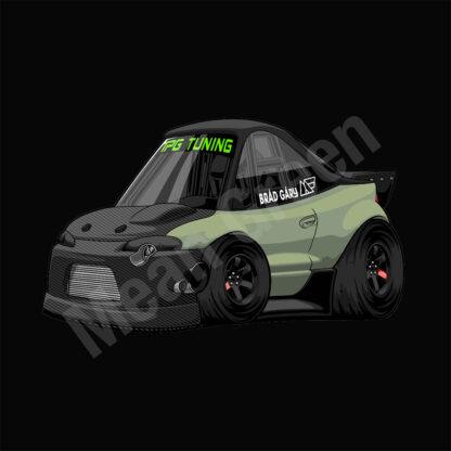 Brad Gary's 7 Second Mean Green 95 Eagle Talon Toon Slap Sticker/Decal